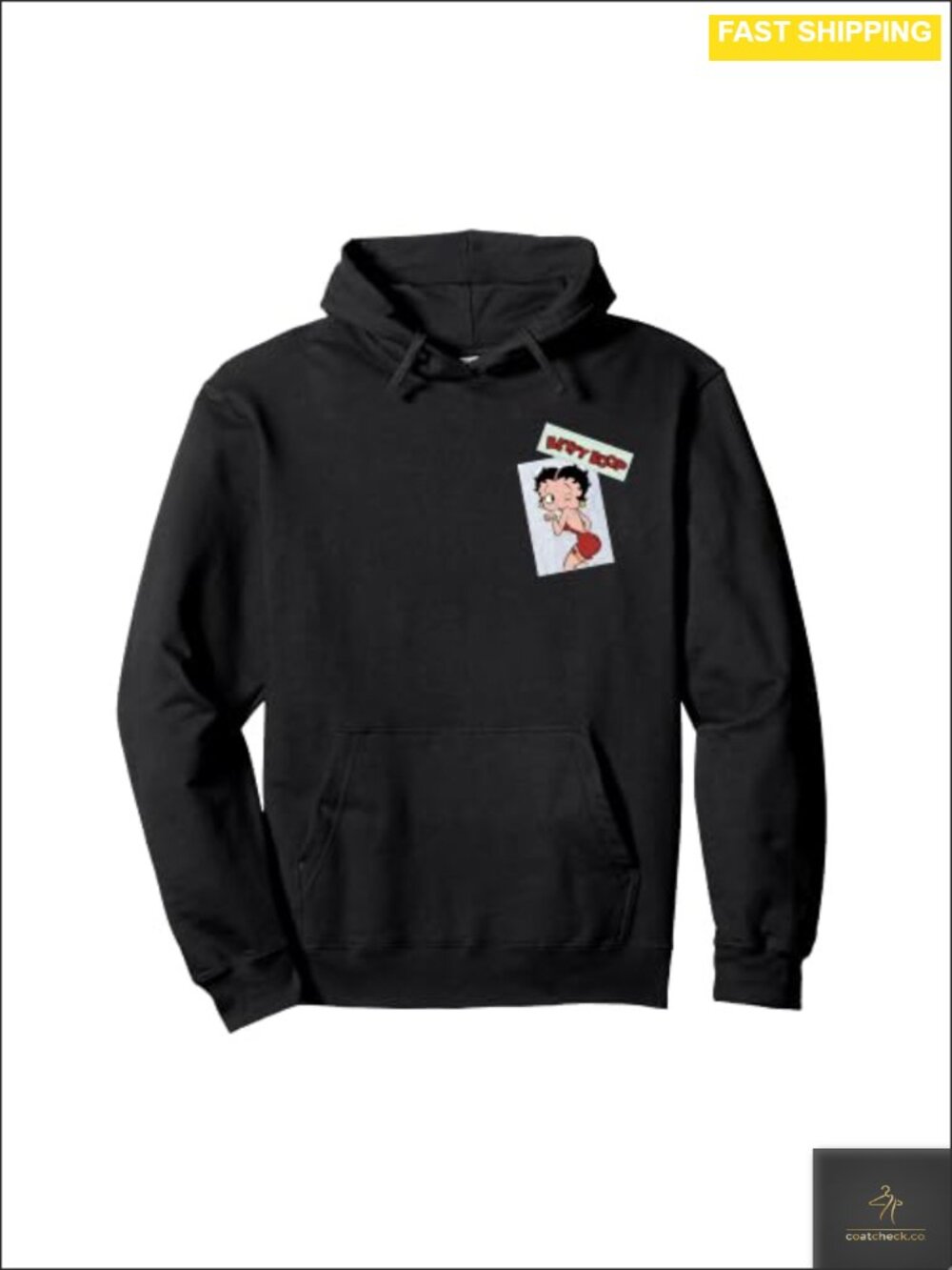 Betty Boop Vintage Cutie Pullover Hoodie Front & Back Patch Classic Fit